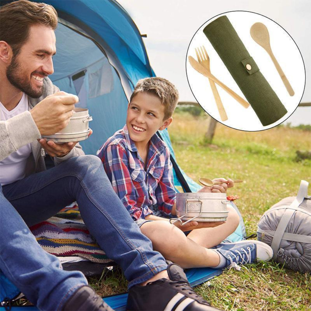 Eco-Friendly Bamboo Utensil Set for Travel – Reusable Cutlery with Storage Pouch 2