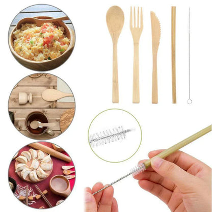 Eco-Friendly Bamboo Utensil Set for Travel – Reusable Cutlery with Storage Pouch 4