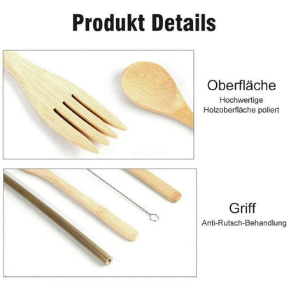 Eco-Friendly Bamboo Utensil Set for Travel – Reusable Cutlery with Storage Pouch 5