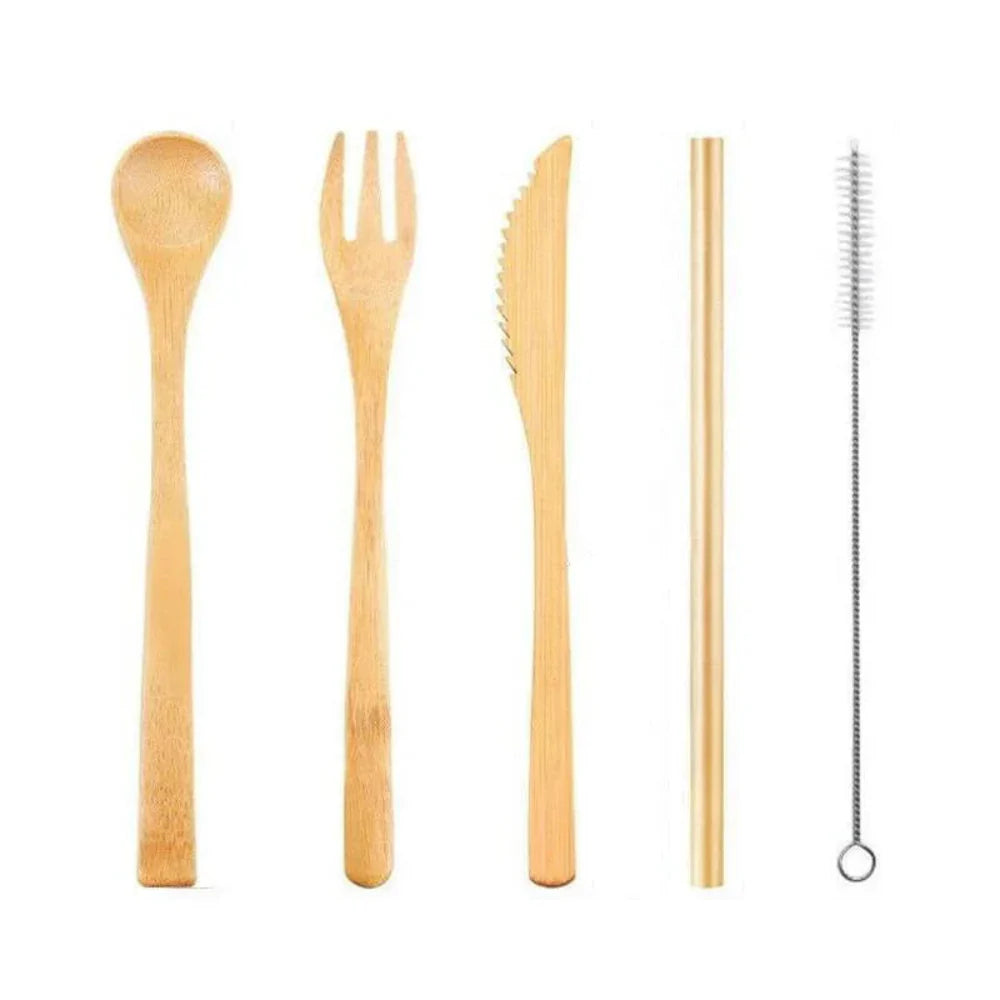 Eco-Friendly Bamboo Utensil Set for Travel – Reusable Cutlery with Storage Pouch 6