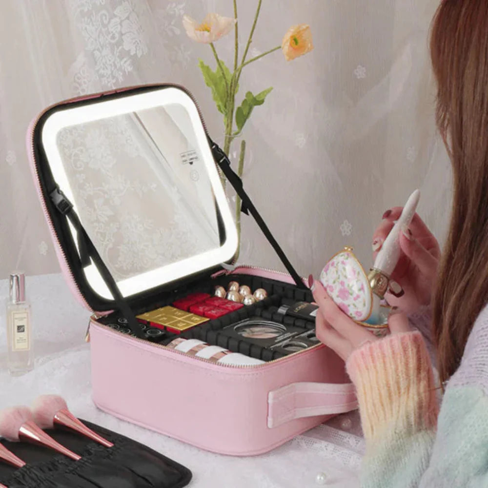 Stylish Waterproof Makeup Bag with Multiple Pockets – Compact Cosmetic Organizer 1