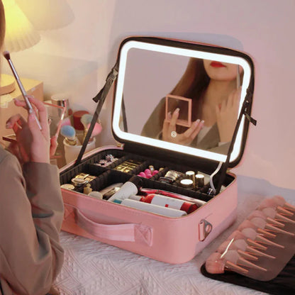Stylish Waterproof Makeup Bag with Multiple Pockets – Compact Cosmetic Organizer 7