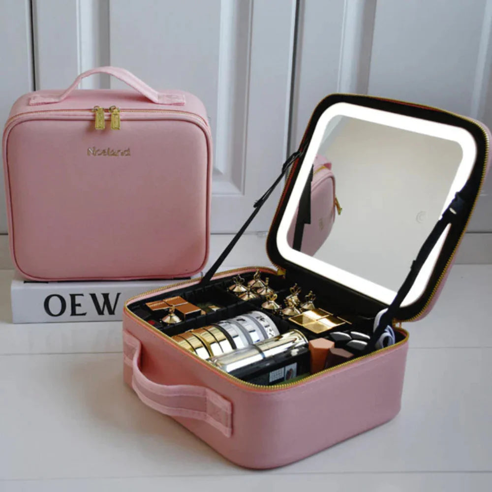 Stylish Waterproof Makeup Bag with Multiple Pockets – Compact Cosmetic Organizer 9