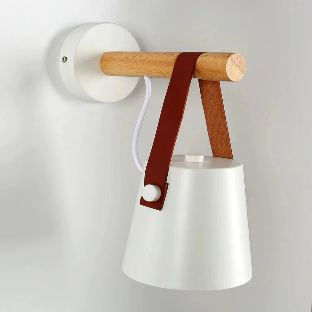 Scandinavian Wooden Wall Lamp with Minimalist Design – E27 Compatible Hanging Light 3