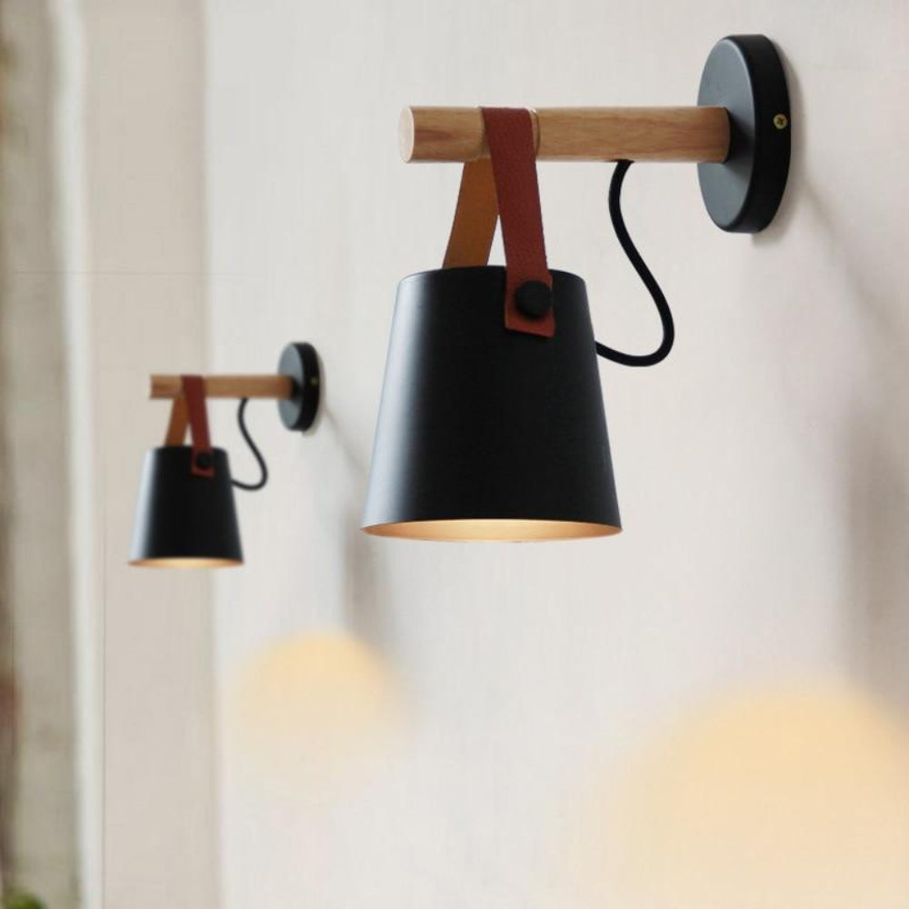 Scandinavian Wooden Wall Lamp with Minimalist Design – E27 Compatible Hanging Light 8