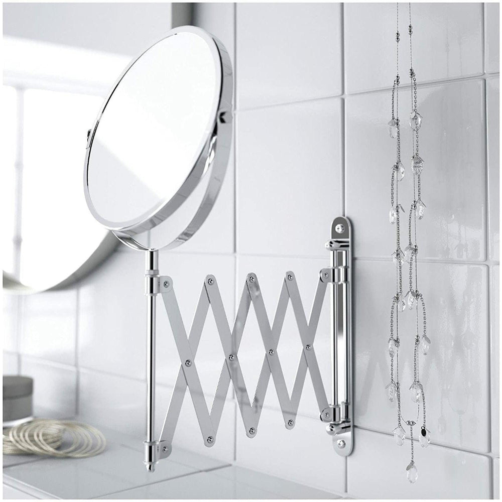 Wall-Mounted Mirror with 2.5x Magnification and Extendable Arm – Stainless Steel Bathroom Accessory 1