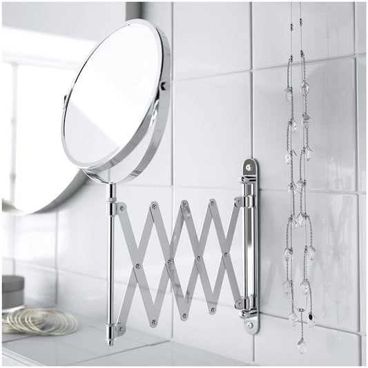 Wall-Mounted Mirror with 2.5x Magnification and Extendable Arm – Stainless Steel Bathroom Accessory 1