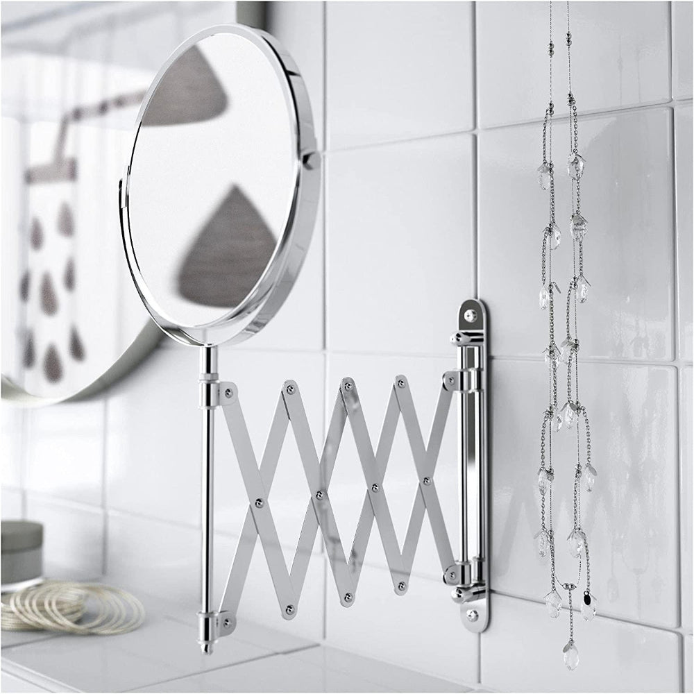 Wall-Mounted Mirror with 2.5x Magnification and Extendable Arm – Stainless Steel Bathroom Accessory 2