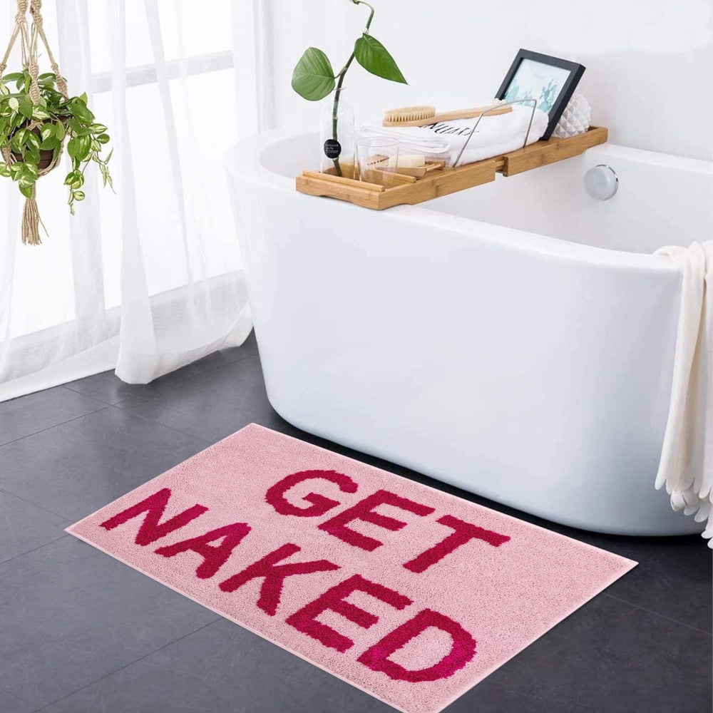 Soft Tufted Bath Mat with Get Naked Design – Absorbent and Stylish Indoor Rug 4