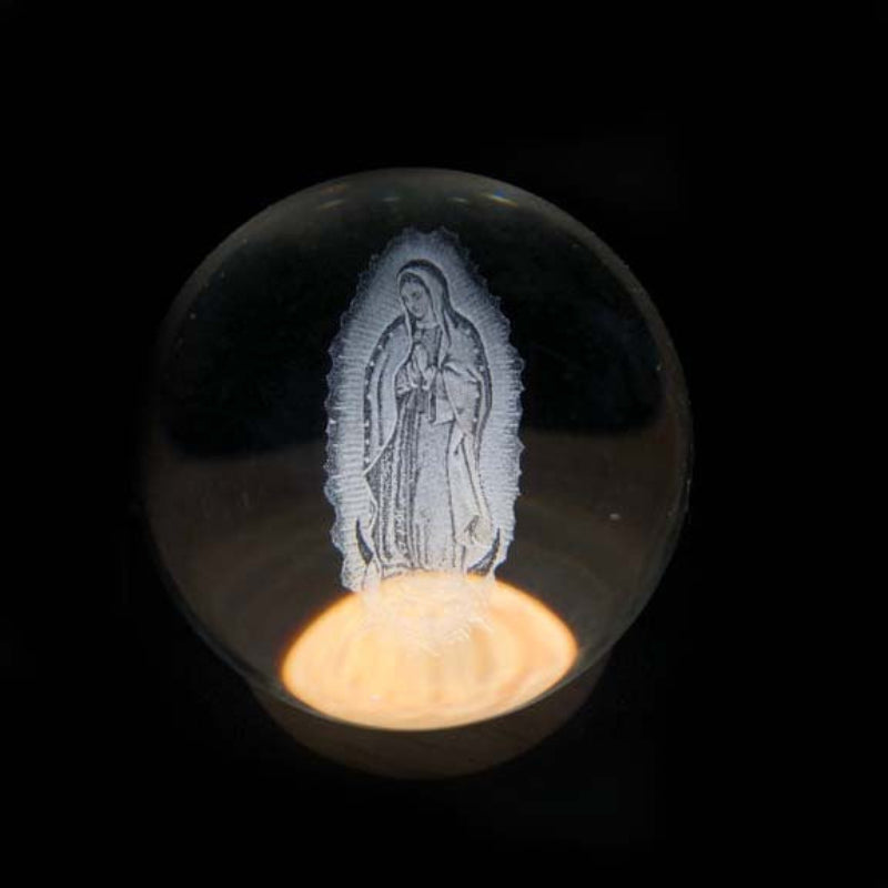 Illuminated Crystal Ball Night Light with Natural Wood Base – Warm White LED for Relaxation and Meditation 8