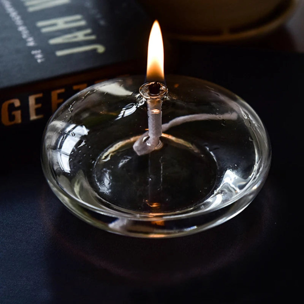 Refillable Glass Oil Lamp - Minimalist Design for Indoor and Outdoor Use 3