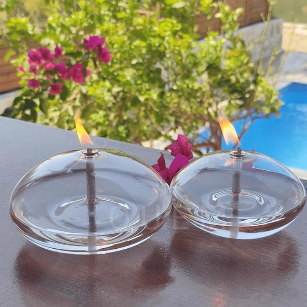 Refillable Glass Oil Lamp - Minimalist Design for Indoor and Outdoor Use 2