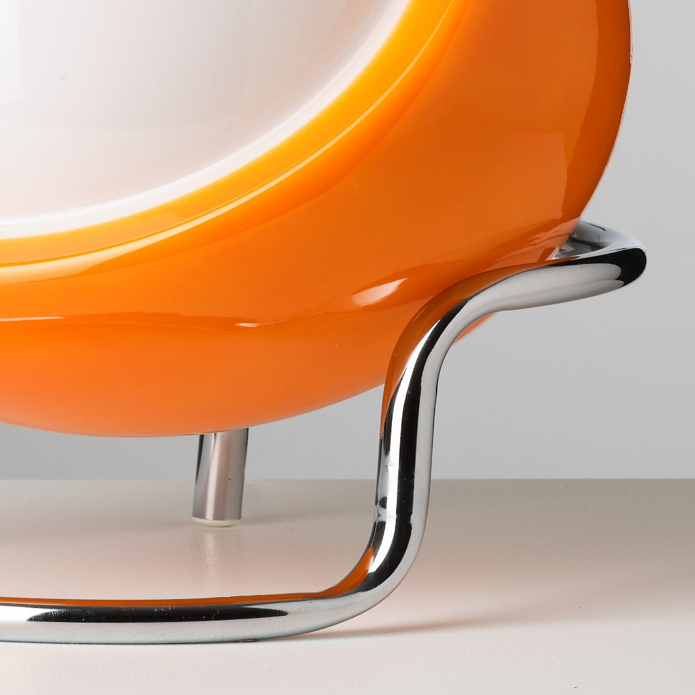 Retro-Futuristic Adjustable LED Table Lamp with USB Power – Orange and Chrome Design 5