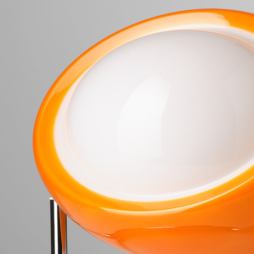 Retro-Futuristic Adjustable LED Table Lamp with USB Power – Orange and Chrome Design 6