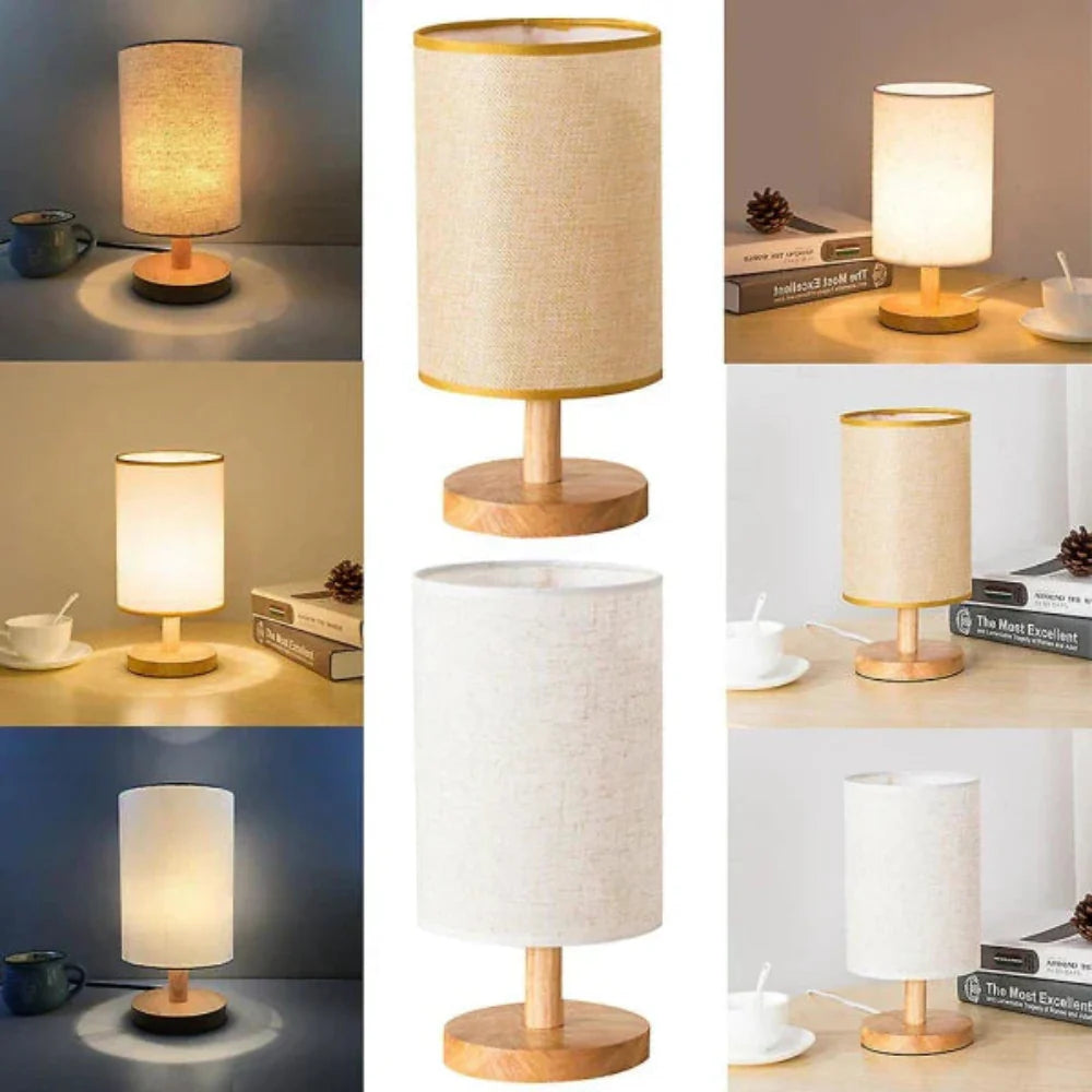 Organic Glow Lamp – Modern Wooden Nightstand Lamp with Dimmable Lighting and Remote Control 11