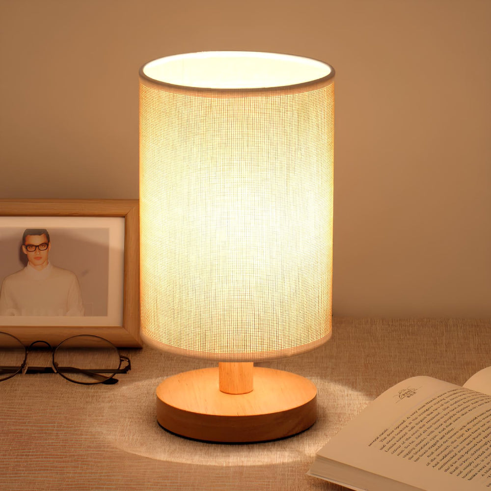 Organic Glow Lamp – Modern Wooden Nightstand Lamp with Dimmable Lighting and Remote Control 4