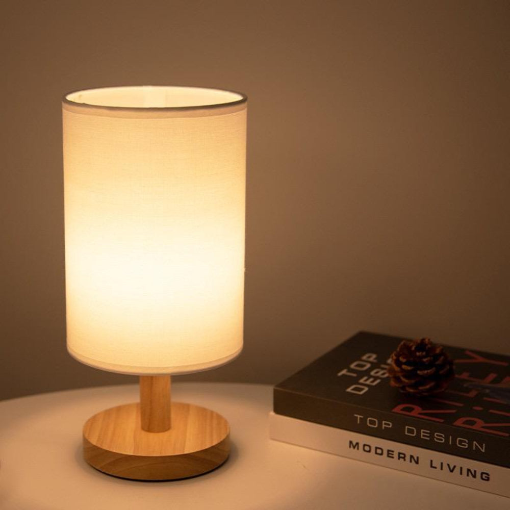 Organic Glow Lamp – Modern Wooden Nightstand Lamp with Dimmable Lighting and Remote Control 5