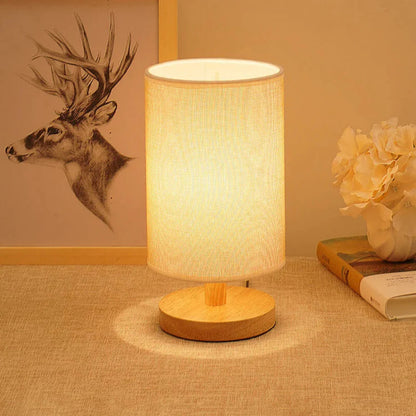 Organic Glow Lamp – Modern Wooden Nightstand Lamp with Dimmable Lighting and Remote Control 7