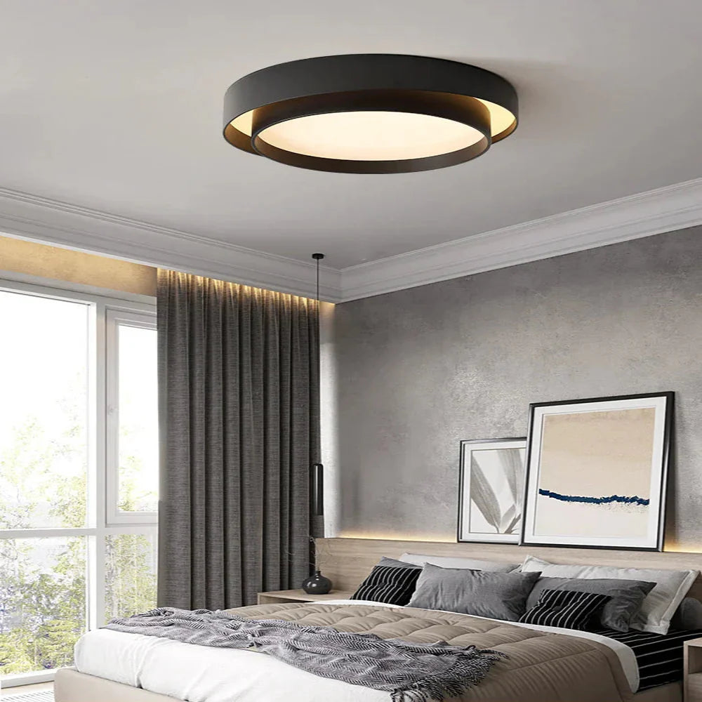 Modern LED Ceiling Light with Double Ring Design – Energy Efficient Flush Mount Fixture 1