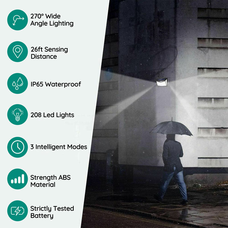 Solar Motion Sensor Light with 208 LEDs – Weatherproof Outdoor Security Lighting 1