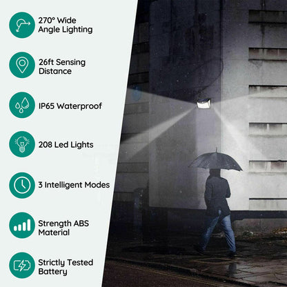 Solar Motion Sensor Light with 208 LEDs – Weatherproof Outdoor Security Lighting 1