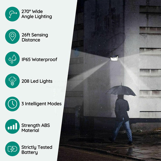 Solar Motion Sensor Light with 208 LEDs – Weatherproof Outdoor Security Lighting 1