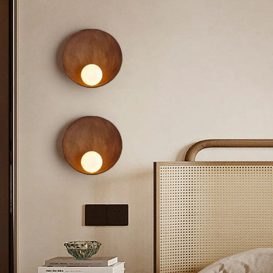 Modern Minimalist Round Wall Light Sconce – Sculptural Design with Soft Ambient Glow for Bedroom and Hallway Décor 1