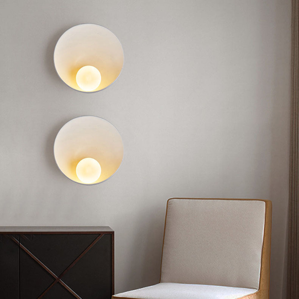 Modern Minimalist Round Wall Light Sconce – Sculptural Design with Soft Ambient Glow for Bedroom and Hallway Décor 2