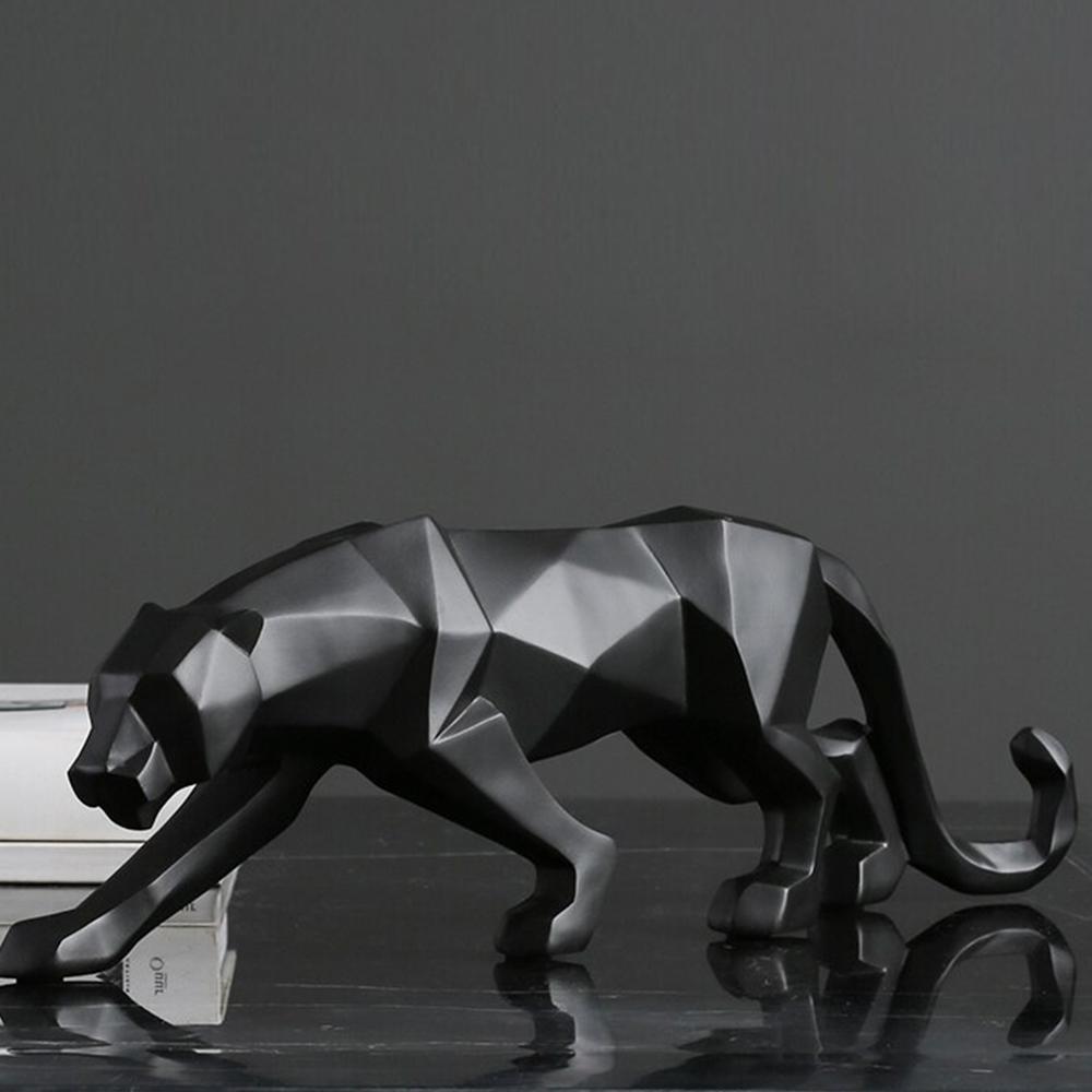 Geometric Panther Sculpture in Durable Resin – Modern Art Décor for Home and Office 1