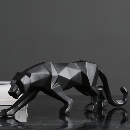 Geometric Panther Sculpture in Durable Resin – Modern Art Décor for Home and Office 1