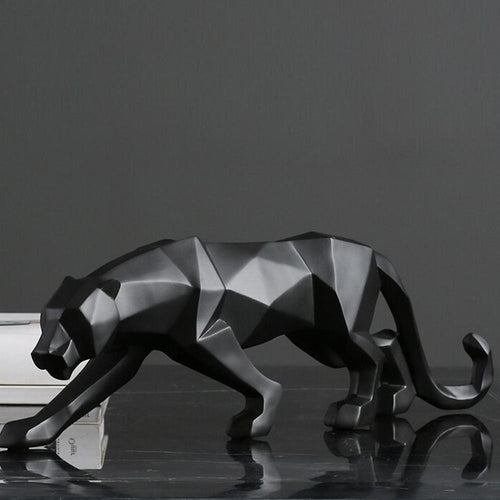 Geometric Panther Sculpture in Durable Resin – Modern Art Décor for Home and Office 1
