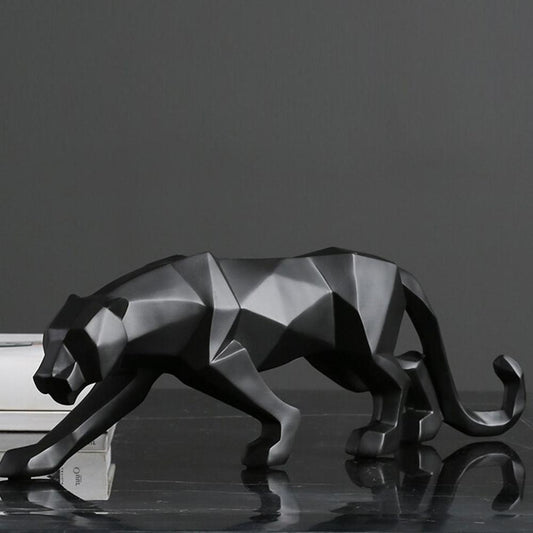 Geometric Panther Sculpture in Durable Resin – Modern Art Décor for Home and Office 1