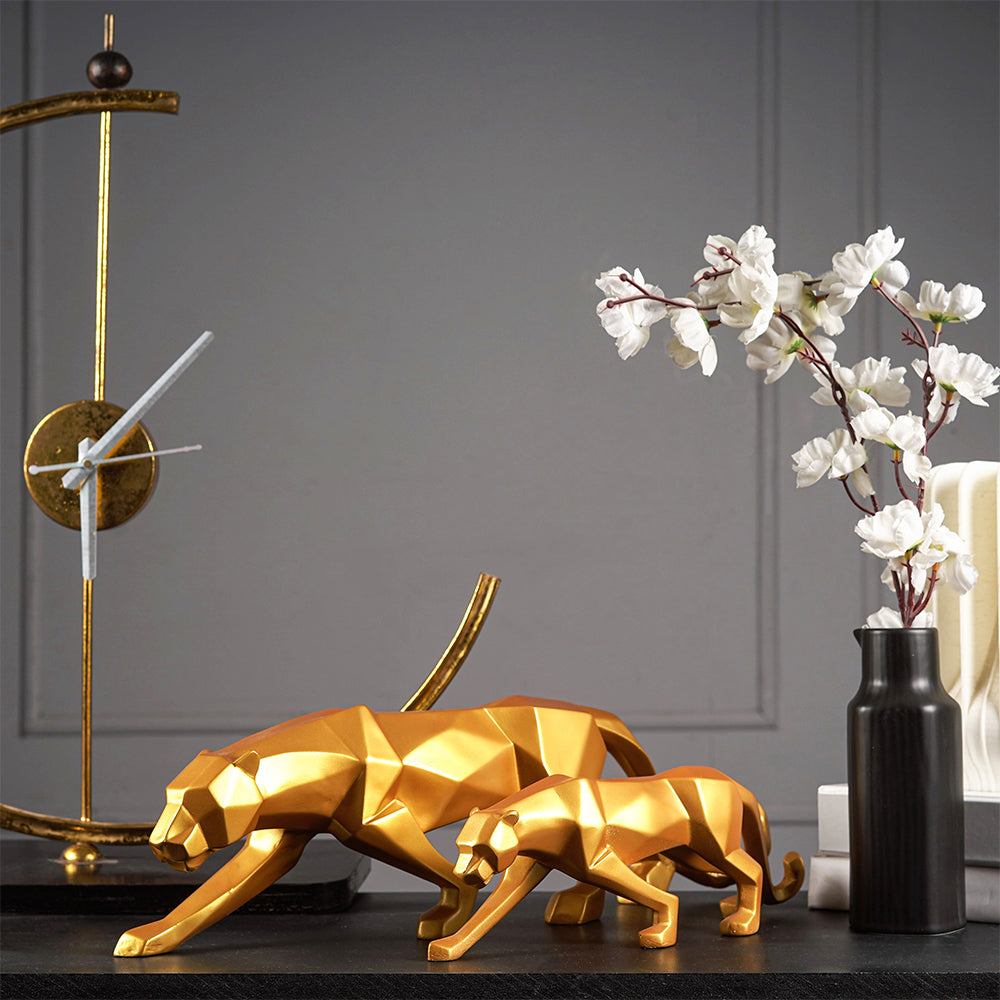Geometric Panther Sculpture in Durable Resin – Modern Art Décor for Home and Office 2