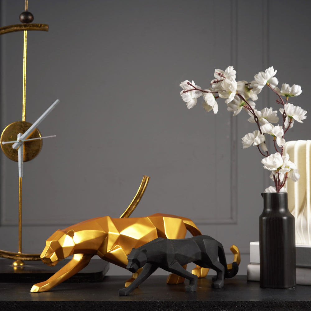 Geometric Panther Sculpture in Durable Resin – Modern Art Décor for Home and Office 3