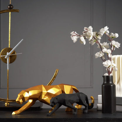 Geometric Panther Sculpture in Durable Resin – Modern Art Décor for Home and Office 3