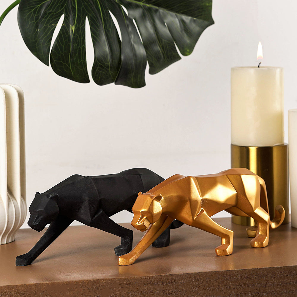 Geometric Panther Sculpture in Durable Resin – Modern Art Décor for Home and Office 6
