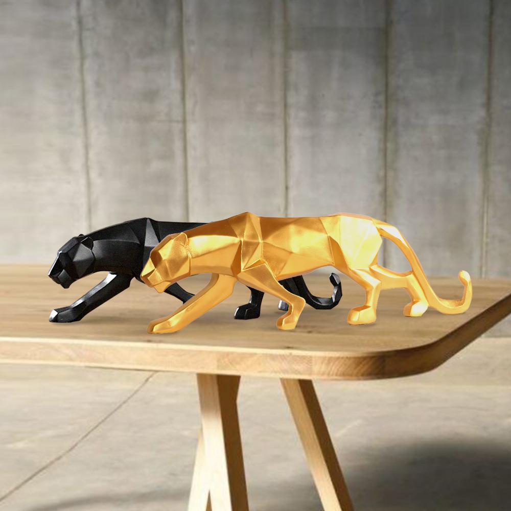 Geometric Panther Sculpture in Durable Resin – Modern Art Décor for Home and Office 8