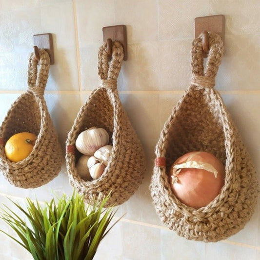Hanging Woven Fruit and Vegetable Basket – Eco-Friendly Storage Solution for Kitchen 1