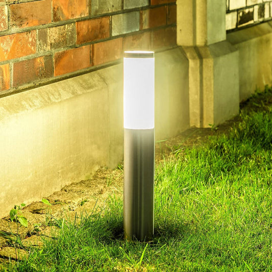 Modern Stainless Steel Outdoor Post Light with Clear Diffuser – Weatherproof Garden and Driveway Lighting 1