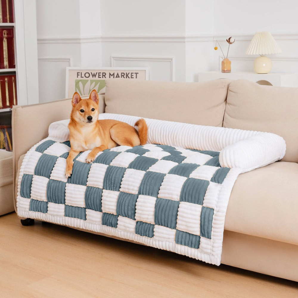 Plush Dog Blanket for Couch with Soft Raised Edge - Machine Washable, Non-Slip, Ultimate Comfort for Dogs and Cats 3