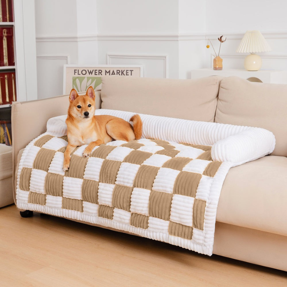 Plush Dog Blanket for Couch with Soft Raised Edge - Machine Washable, Non-Slip, Ultimate Comfort for Dogs and Cats 6