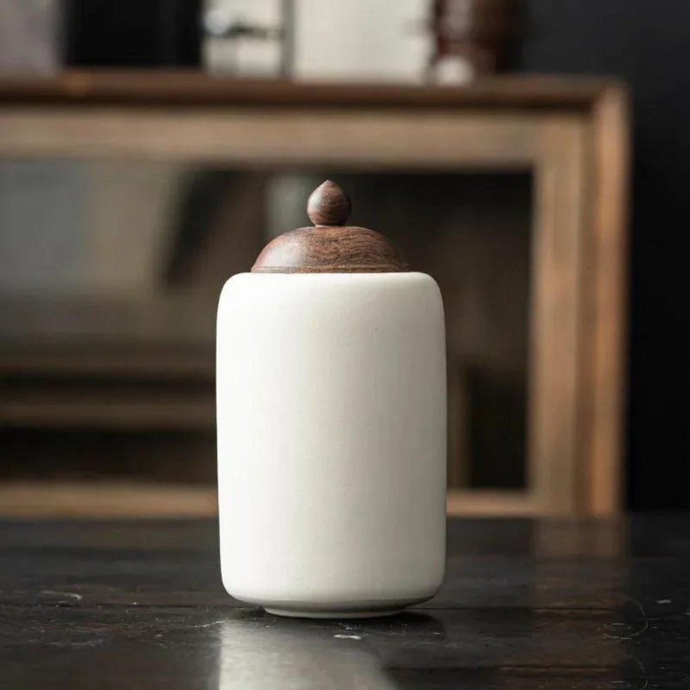 Handmade Ceramic Pet Cremation Urn – Elegant Matte Finish for Ashes Storage 2