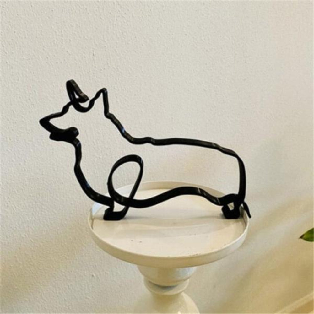 Iron Cat and Dog Silhouettes – Minimalist Pet Figurines for Home Decor 1