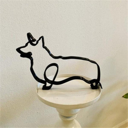 Iron Cat and Dog Silhouettes – Minimalist Pet Figurines for Home Decor 1