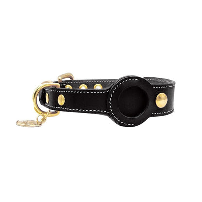 Stylish Leather Dog Collar with Real-Time Apple AirTag Tracking – Durable and Comfortable 2