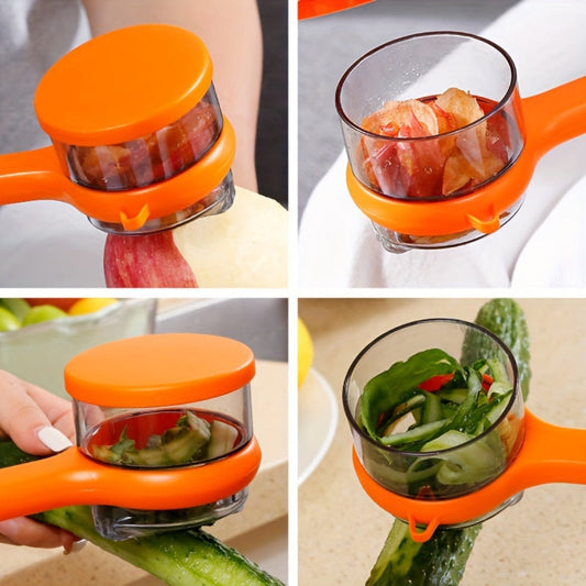 Ergonomic Vegetable Peeler with Built-in Container – Stainless Steel Blade for Efficient Peeling 1