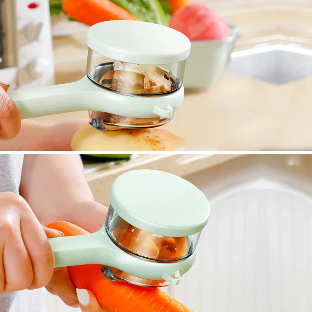 Ergonomic Vegetable Peeler with Built-in Container – Stainless Steel Blade for Efficient Peeling 5