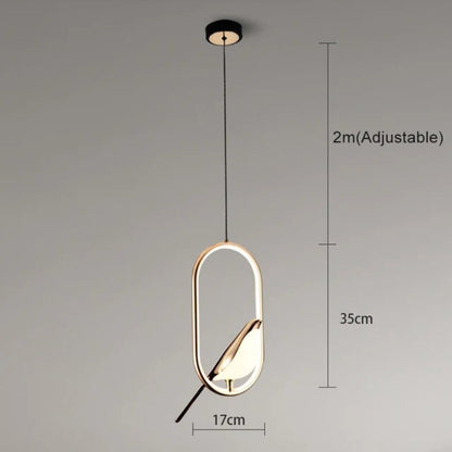 Modern Pendant Light with Golden Bird Accent – Stylish LED Hanging Lamp for Home Decor 10