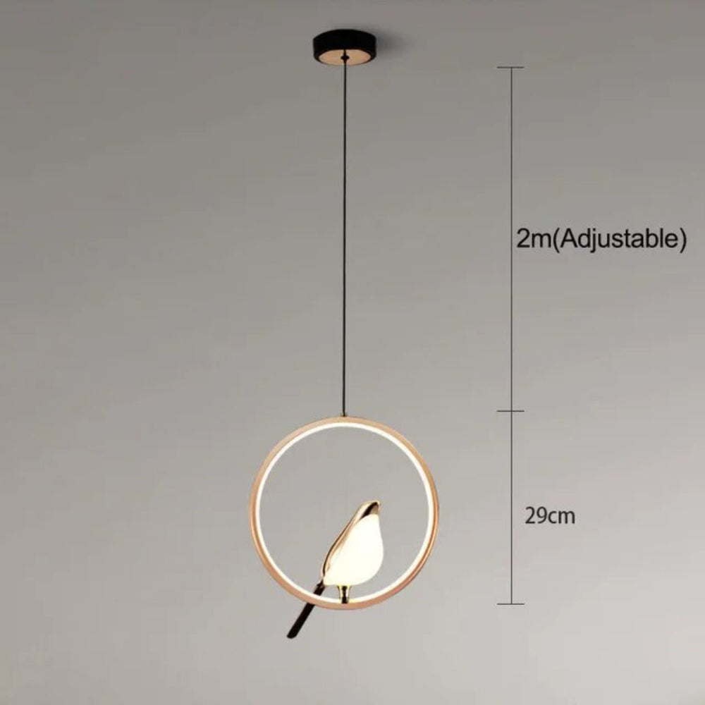Modern Pendant Light with Golden Bird Accent – Stylish LED Hanging Lamp for Home Decor 7