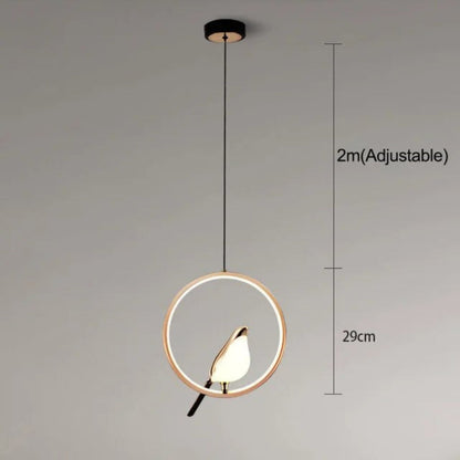 Modern Pendant Light with Golden Bird Accent – Stylish LED Hanging Lamp for Home Decor 7